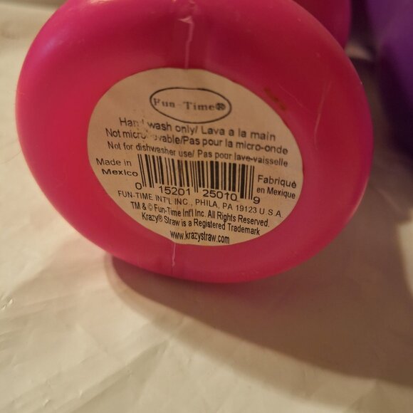 krazy straw purple and pink cups - Picture 4 of 4